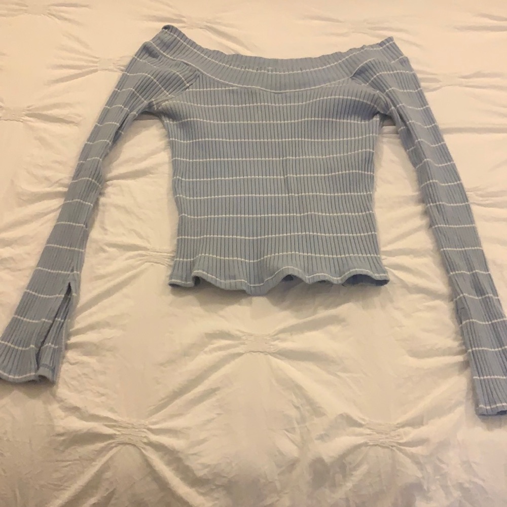 Urban Outfitters Off-The-Shoulder Blue Top